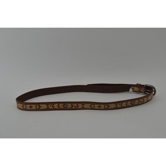 American Eagle Belt Leather Southwestern Tribal Boho Size L - Picture 11 of 13